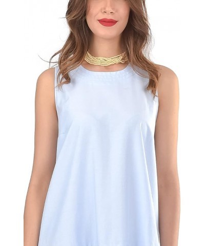 Summer Dress, Sleeveless, Ruffle Dresses, Loose, Tank Casual Sundress, Halter Neck Blue $28.20 Dresses