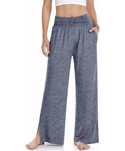 Women's Casual Loose Wide Leg Cozy Pants Yoga Sweatpants Comfy High Waisted Sports Lounge Pants with Pockets Heather Navy $11...