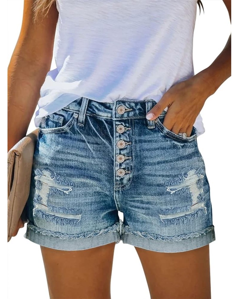 Women's Casual Denim Shorts Summer Jeans Stretchy Hot Short Pants 9-d-light Blue $19.97 Shorts