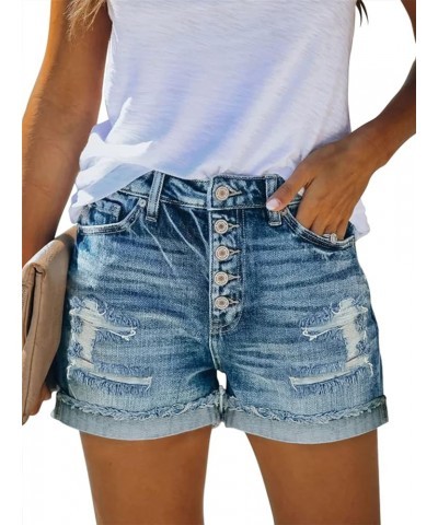 Women's Casual Denim Shorts Summer Jeans Stretchy Hot Short Pants 9-d-light Blue $19.97 Shorts