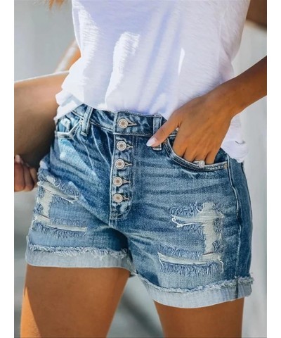 Women's Casual Denim Shorts Summer Jeans Stretchy Hot Short Pants 9-d-light Blue $19.97 Shorts