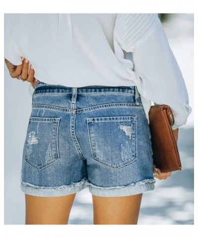 Women's Casual Denim Shorts Summer Jeans Stretchy Hot Short Pants 9-d-light Blue $19.97 Shorts