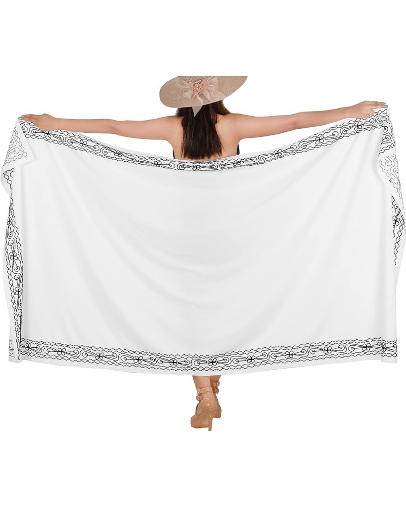 Women's Swim Wrap Swimsuit Pareos Beachwear Beach Skirt Sarong Swimwear Cover Up Beach for Women Ivory, Embroidery $11.03 Swi...