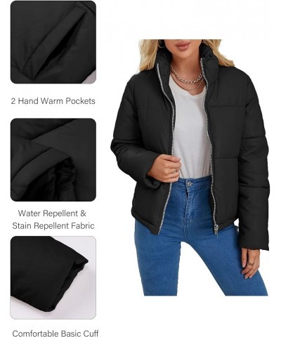 Women Faux Leather Jacket Long Quilted Hood Puffer Winter Coat Black Short $17.15 Jackets