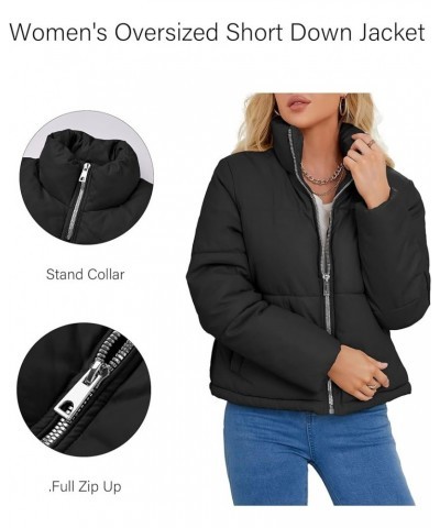 Women Faux Leather Jacket Long Quilted Hood Puffer Winter Coat Black Short $17.15 Jackets