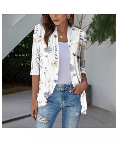 Western Aztec Cardigan for Women 3/4 Length Sleeve Lightweight Summer Cardigan Light Womens Jacket Women's Cardigans 03-white...