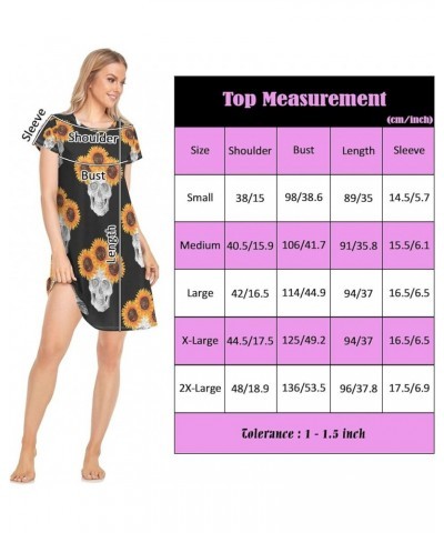 Women's PJ Nightshirt, Short Sleeves Nightgown Sleepwear Lingerie Sleep Dress(S-2XL) Multi 11 $13.44 Sleep & Lounge