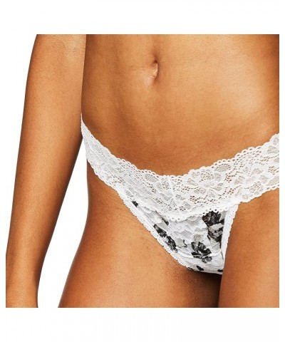 Womens Dream Lace Thong Panty Morning Open Floral/White $5.95 Lingerie