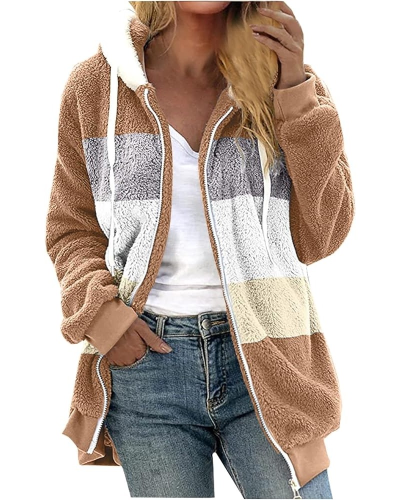 Women 2023 Winter Coats Fuzzy Fleece Lined Sherpa Thicken Jacket Outdoor Warm Zip Fluffy Hoodie Outerwear Fall Outfits Hoodie...