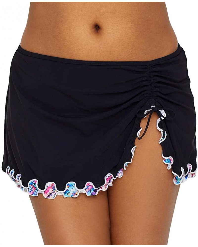 Women's Plus-Size Lettuce Ruffle Side Tie Skirted Swimsuit Bottom Fantasia Black $37.57 Swimsuits