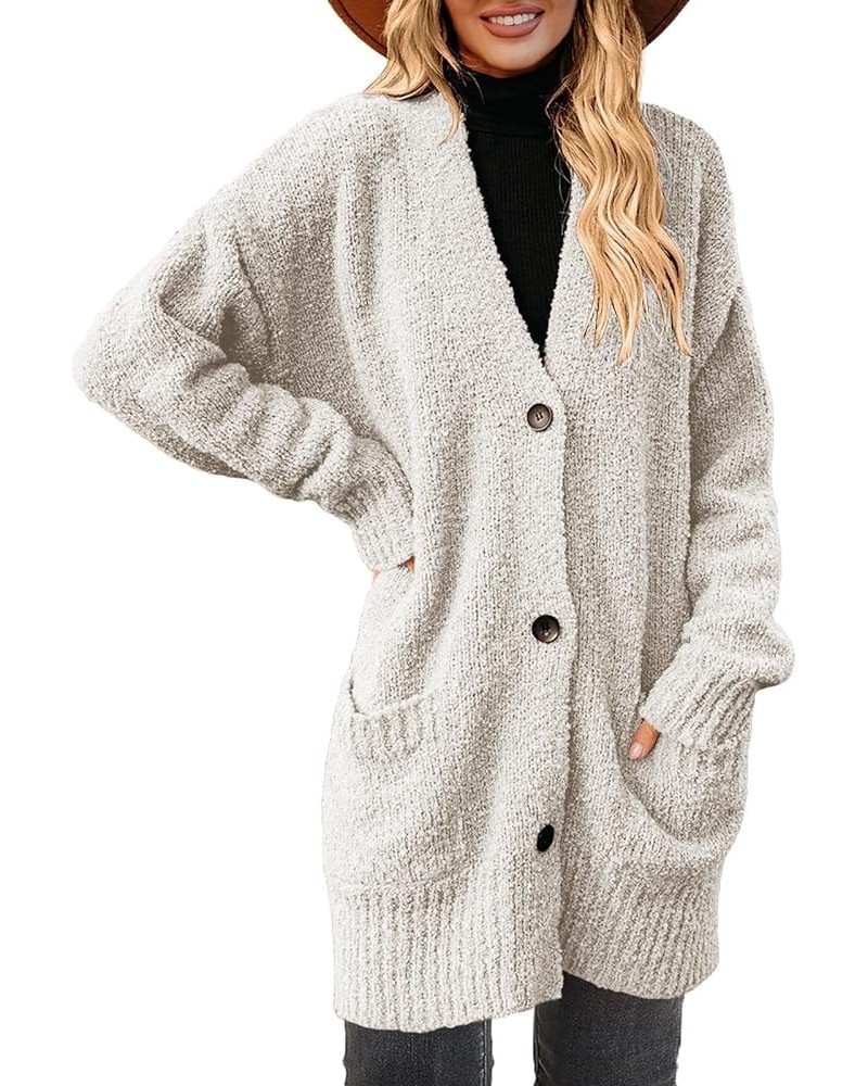 Women's Chunky Popcorn Cardigan Oversized Open Front Boyfriend Batwing Long Sleeve Fuzzy Knit Sweaters Z1-apricot $20.23 Swea...