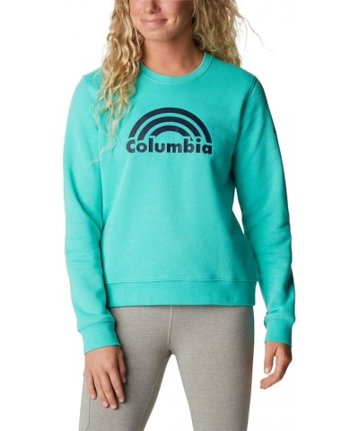 Women's Trek Graphic Crew Electric Turquoise Rainbow $23.37 Jackets