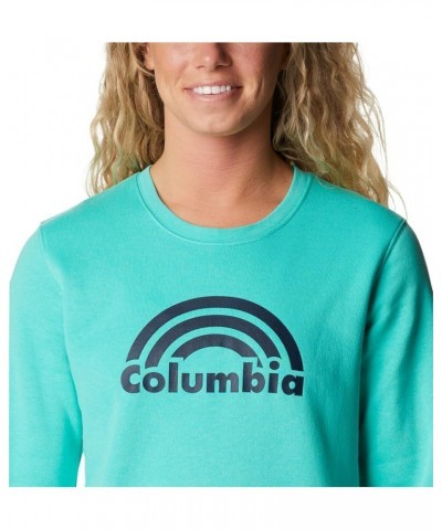 Women's Trek Graphic Crew Electric Turquoise Rainbow $23.37 Jackets