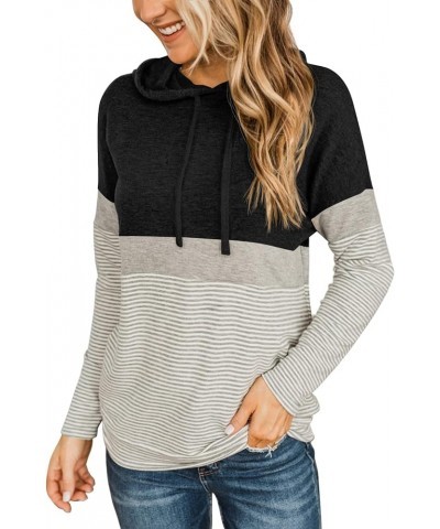 Womens Sweatshirts Long Sleeve Casual Color Block Pullover Hoodies Fall Outfits 2023 Clothes Stripe Black $15.18 Hoodies & Sw...