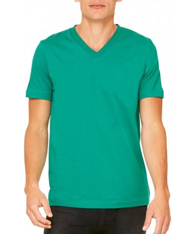 Men's Comfortable V-Neck Soft Fitted Jersey T-Shirt Kelly $7.82 T-Shirts