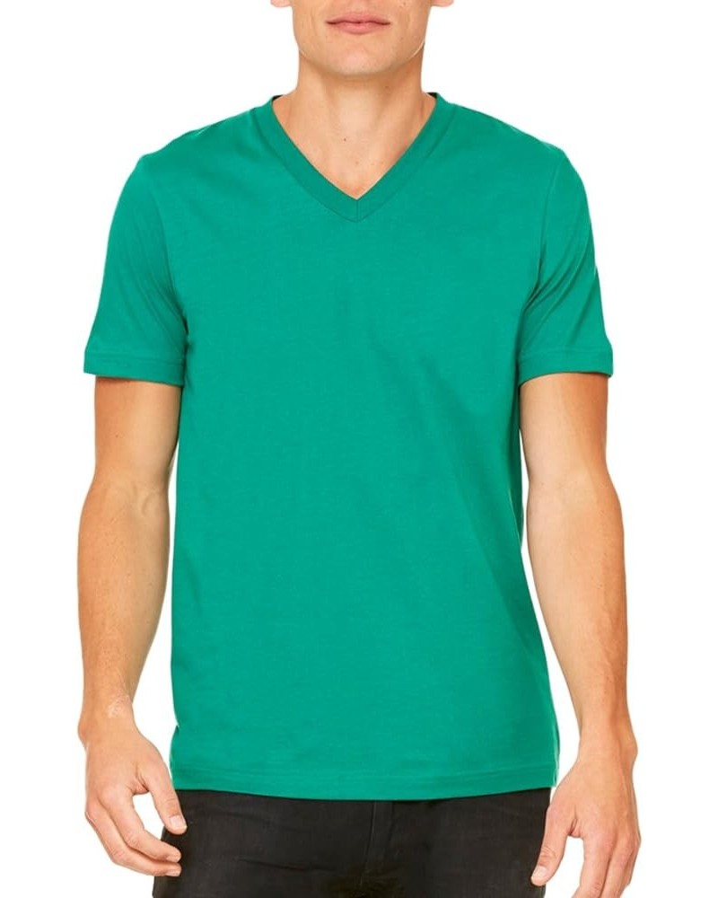 Men's Comfortable V-Neck Soft Fitted Jersey T-Shirt Kelly $7.82 T-Shirts