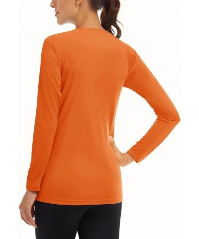 Women's Sun Protection Shirt UPF 50+ Long Sleeve Hiking Running Sport Workout Rash Guards Tops Dark Orange $10.99 Activewear