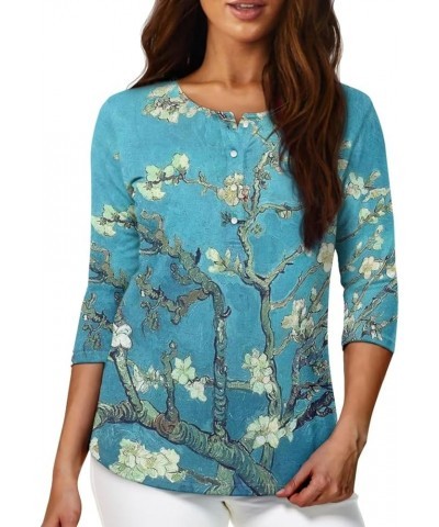 Plus Size Tops for Women 3/4 Sleeve Suitable for Early Fall Spring Almond Blossom $10.00 Pants