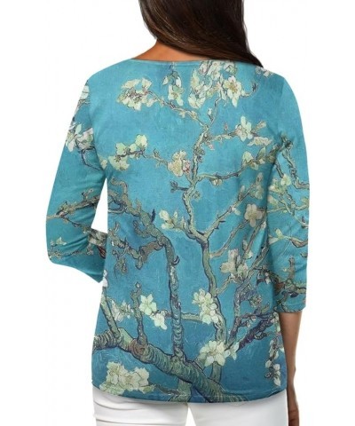 Plus Size Tops for Women 3/4 Sleeve Suitable for Early Fall Spring Almond Blossom $10.00 Pants