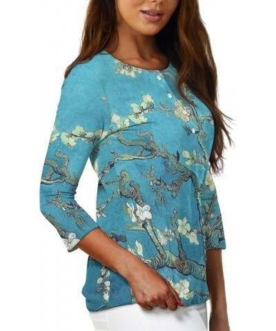 Plus Size Tops for Women 3/4 Sleeve Suitable for Early Fall Spring Almond Blossom $10.00 Pants