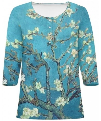 Plus Size Tops for Women 3/4 Sleeve Suitable for Early Fall Spring Almond Blossom $10.00 Pants