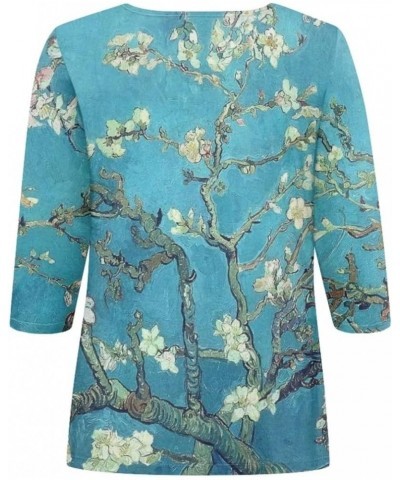 Plus Size Tops for Women 3/4 Sleeve Suitable for Early Fall Spring Almond Blossom $10.00 Pants