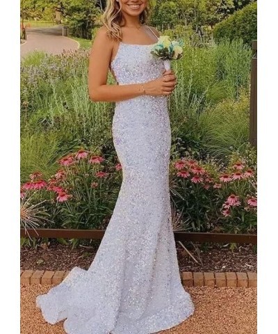 Women's Sequin Prom Dresses with Slit Mermaid Sparkly Glitter Evening Gown Spaghetti Straps Long Formal Dress Plus Size Mint ...