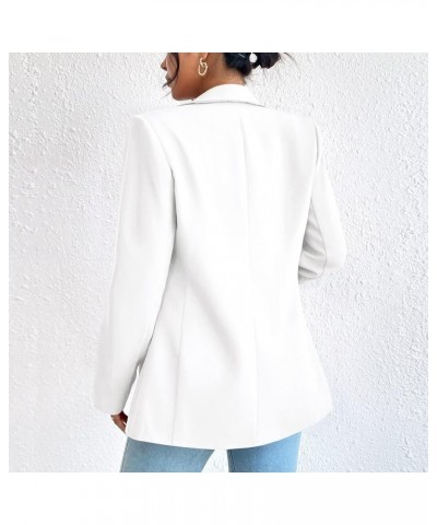 Womens Long Sleeve Blazers Casual Open Front Lapel Button Slim Work Office Blazer Jacket White $19.20 Blazers