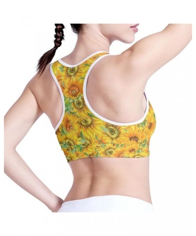 Womens Seamless Outfit 2 Piece Yoga Pants and Vest Tops Workout Gym Leggings Padded Sport Bra Set Sunflower $15.07 Activewear