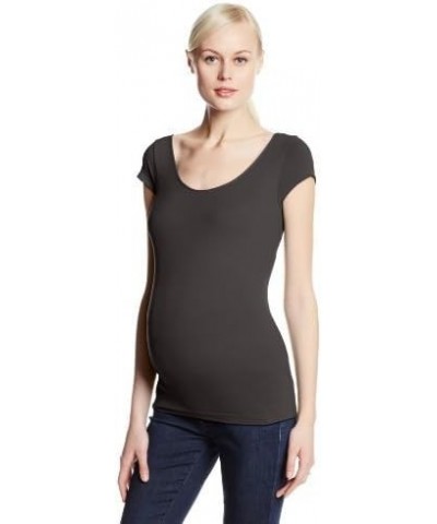 Skinny Tees Women's Long  Cap Sleeve Tee Charcoal $20.40 T-Shirts