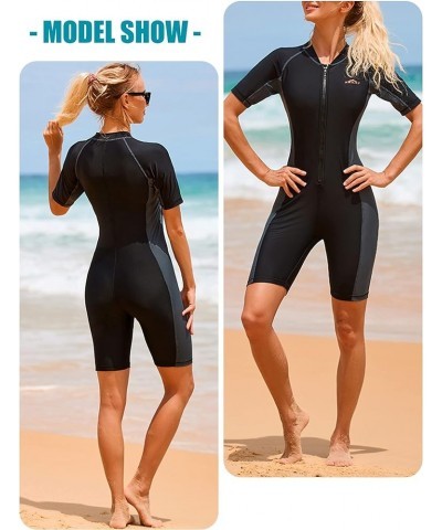 Women's Dive Skins Sun Protection Swimsuit Quick Dry Surfing Diving Suit for Summer 2023 XS-XL X-Small Shorty Grey $26.45 Swi...