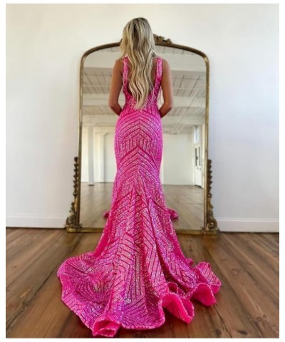 Deep V Neck Sequin Prom Dresses Mermaid Long for Women Backless Formal Party Evening Gowns Gold $31.05 Dresses