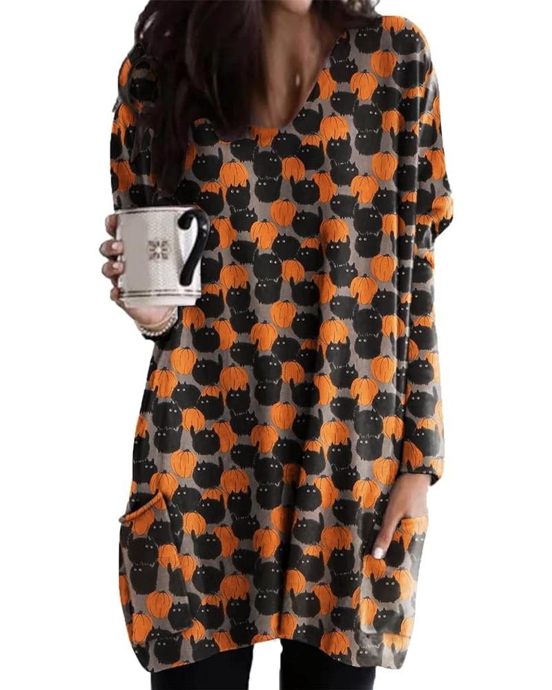 Halloween Dress for Women Fashion Hoodies Dresses Bat Pattern Hoodie Casual Oversize Long Sleeves Sweatshirt A4 $6.37 Hoodies...