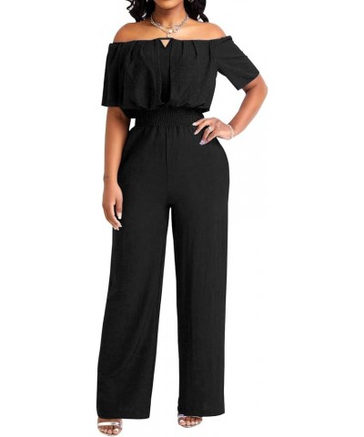 Jumpsuit for Women Sexy Elelgant Casual Formal Short Sleeve Long Straight Split Pants Rompers Clubwear for Party Night Solid/...