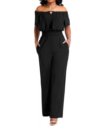 Jumpsuit for Women Sexy Elelgant Casual Formal Short Sleeve Long Straight Split Pants Rompers Clubwear for Party Night Solid/...