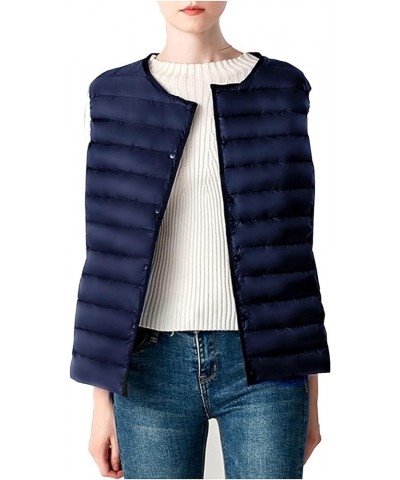 Ladies Ultralight Down Vest Women's Autumn Winter Warm Down Puffer Coat Jacket Fashion Zip Padded Gilet Waistcoat Navy $14.54...