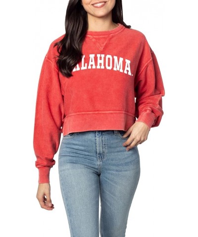 Women's Corded Boxy Pullover Oklahoma Sooners Crimson $10.12 Sweaters