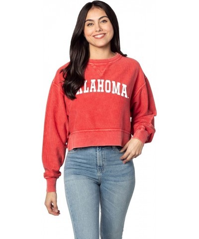 Women's Corded Boxy Pullover Oklahoma Sooners Crimson $10.12 Sweaters