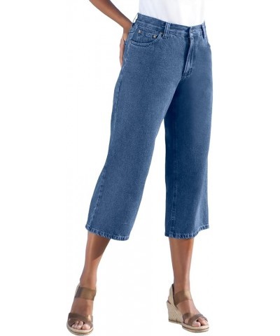 Women's Plus Size Perfect 5-Pocket Relaxed Capri with Back Elastic Medium Stonewash $22.15 Jeans