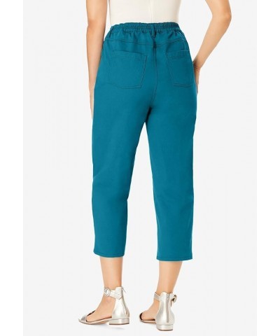 Women's Plus Size Perfect 5-Pocket Relaxed Capri with Back Elastic Medium Stonewash $22.15 Jeans