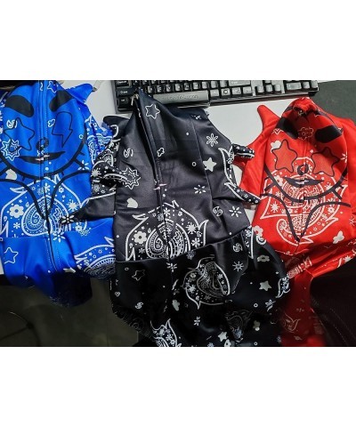 Y2K Men Women Teens Full Zip Up Hoodies Fun Multi Angle Oversized Hooded Sweatshirt Jacket Retro Style Streetwear Paisley-d-b...