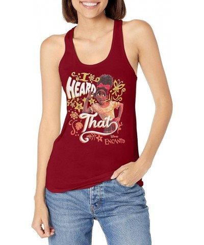 Disney Women's Encanto Delores Heard Junior's Racerback Tank Top Scarlet $6.86 Tanks