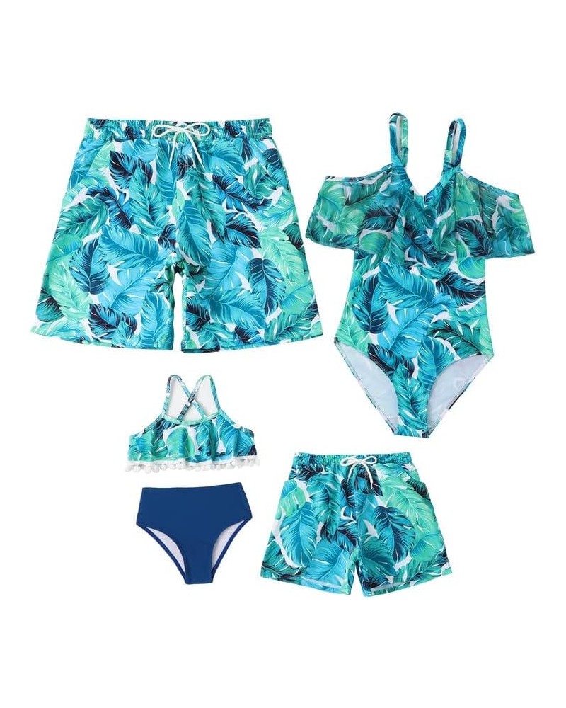 Family Matching Swimsuit Sets Plus Size High Waisted Two Piece Bikini Sets for Women Matching Swimwear for Boys Girls Boys Ma...