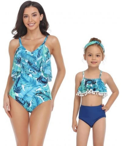 Family Matching Swimsuit Sets Plus Size High Waisted Two Piece Bikini Sets for Women Matching Swimwear for Boys Girls Boys Ma...