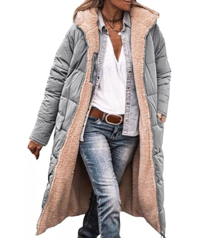 Long Vest for Women Warm Zipper Reversible Fleece Jackets Sleeveless Down Coat with Hood Comfy Fall Sherpa Jacket B-grey $12....