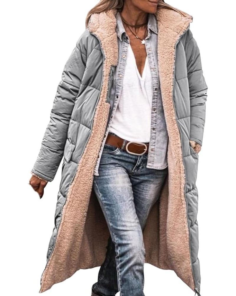 Long Vest for Women Warm Zipper Reversible Fleece Jackets Sleeveless Down Coat with Hood Comfy Fall Sherpa Jacket B-grey $12....