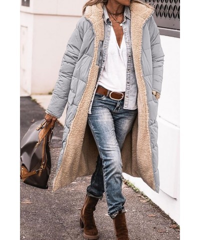 Long Vest for Women Warm Zipper Reversible Fleece Jackets Sleeveless Down Coat with Hood Comfy Fall Sherpa Jacket B-grey $12....