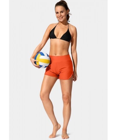 Women's Swim Shorts with Pockets High Waisted Tummy Control Board Swimsuit Bathing Shorts for Women with Liner Orange $15.84 ...