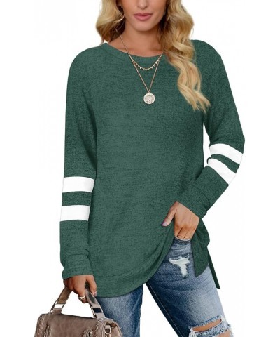 Womens Casual Sweatshirts Long Sleeve Shirts Oversized With Pocket Tunic Tops S-3XL 213-greygreen $13.50 Tops