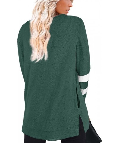 Womens Casual Sweatshirts Long Sleeve Shirts Oversized With Pocket Tunic Tops S-3XL 213-greygreen $13.50 Tops